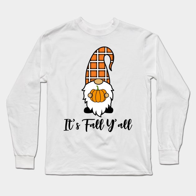 It's Fall Y'all Cute Gnomes Pumpkin Spice Season Long Sleeve T-Shirt by Zakzouk-store